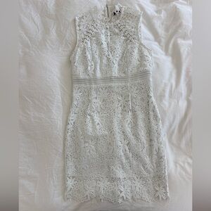 Bardot White Floral Lace Mini Dress